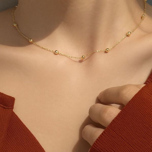 Gold Beaded  Necklace