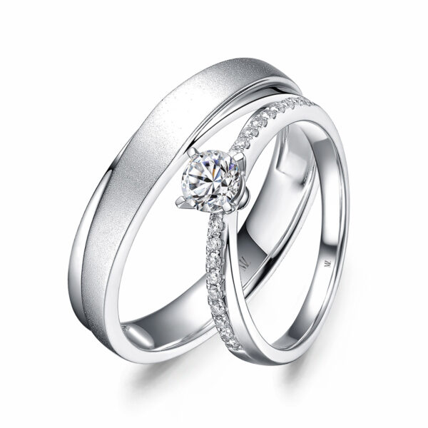 Cặp nhẫn cưới kim cương Aurora