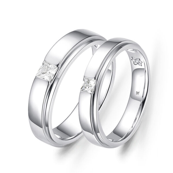 Cặp nhẫn cưới kim cương Cherish Every Moment Together