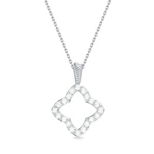 Mặt dây chuyền đính kim cương Clover