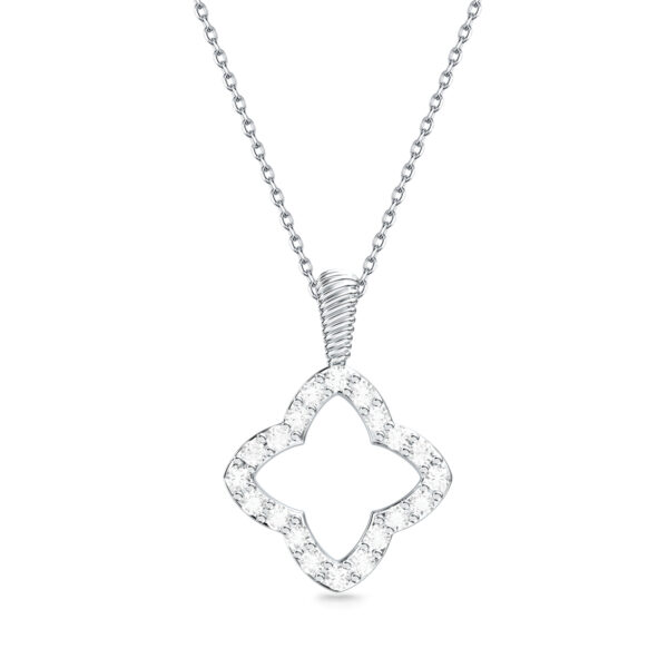 Mặt dây chuyền đính kim cương Clover