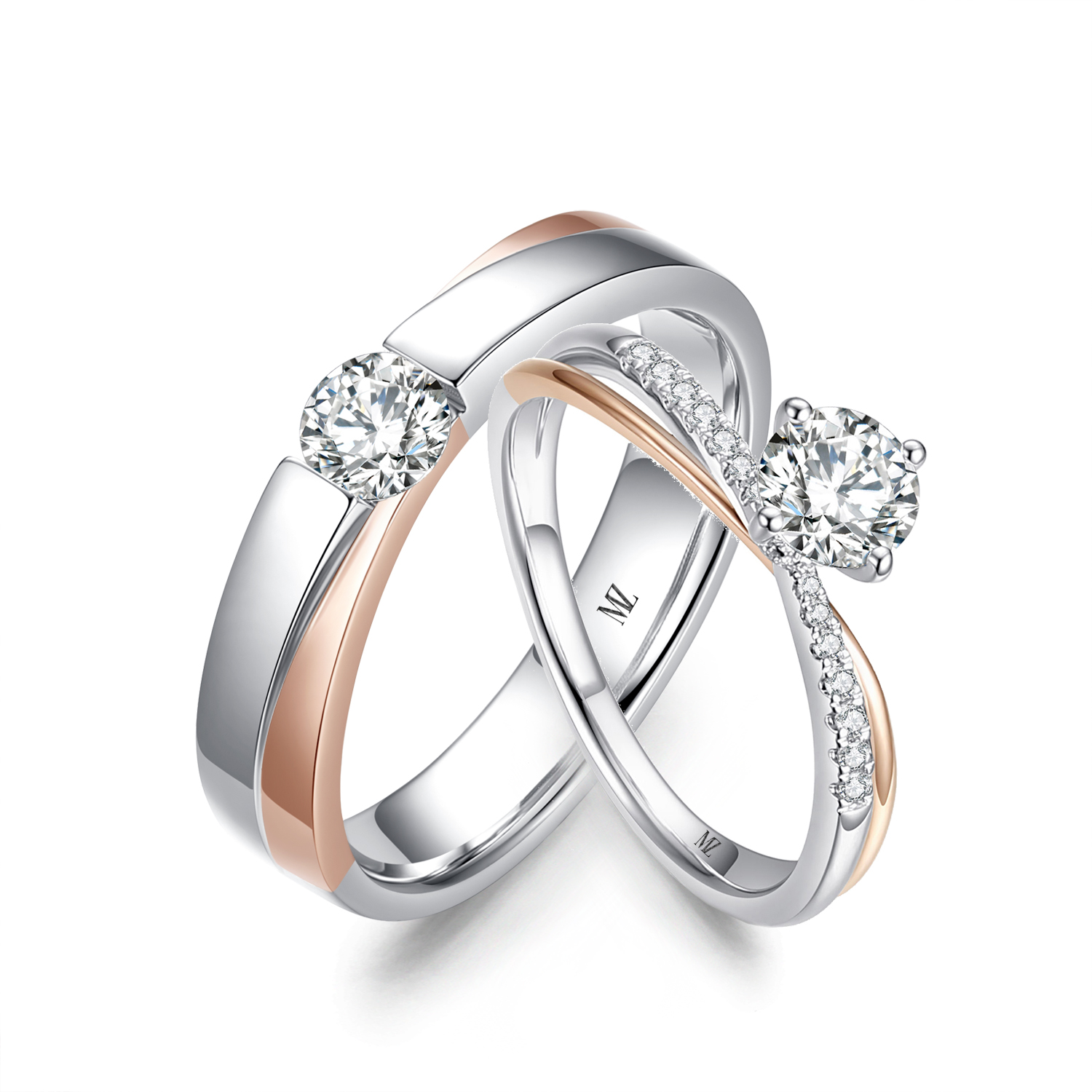 Cặp nhẫn cưới kim cương Parker's Promise