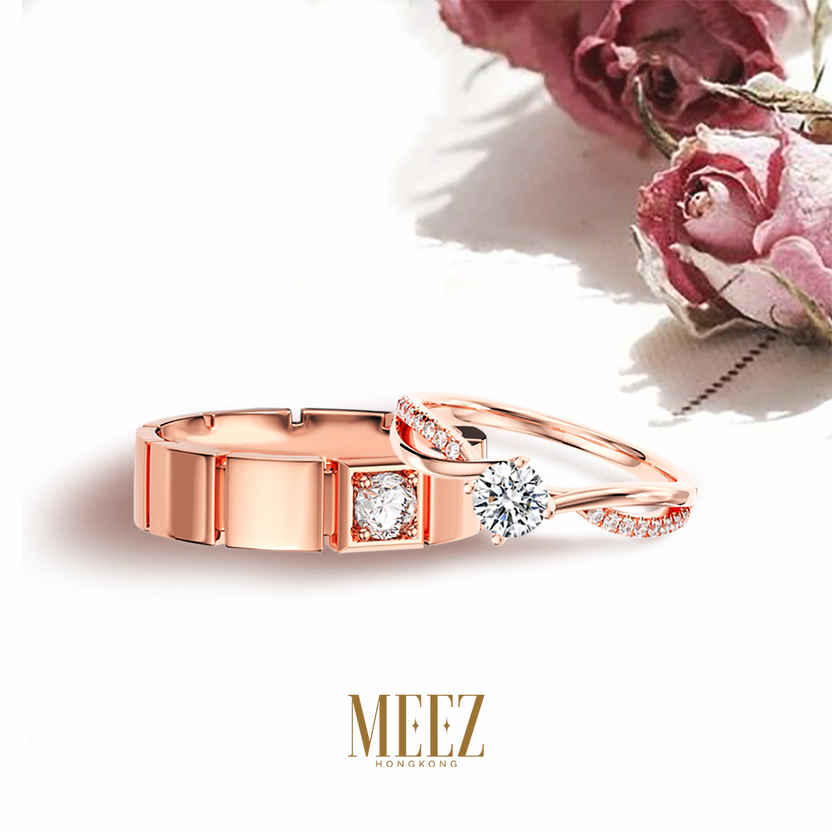 Cặp nhẫn cưới vàng 18k tình yêu vĩnh cửu trong từng chi tiết