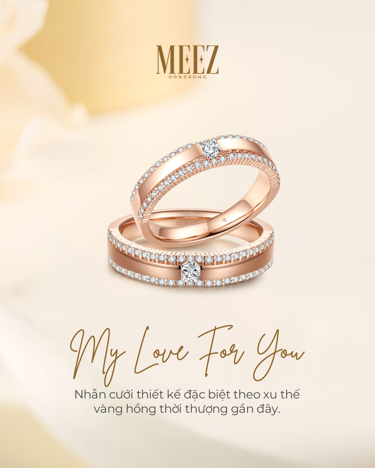 Nhẫn cặp tình nhân vàng 18k biểu tượng của tình yêu vĩnh cửu
