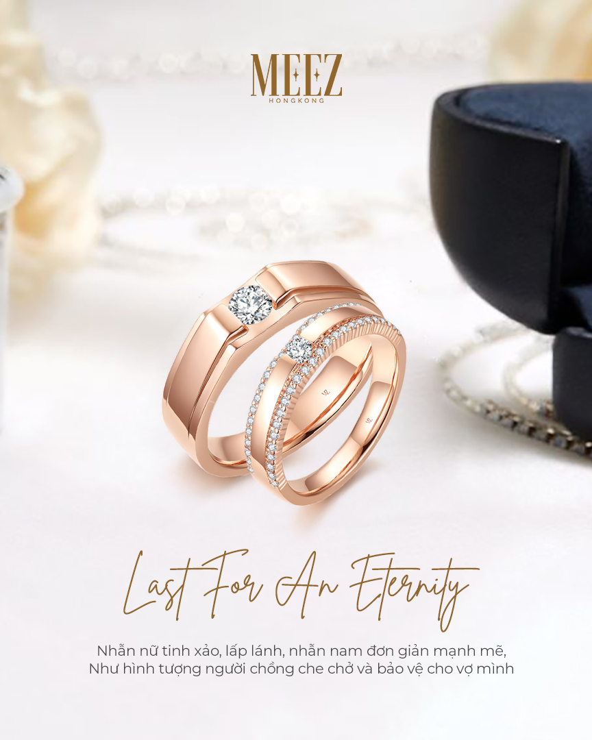 Nhẫn cặp tình nhân vàng 18k biểu tượng của tình yêu vĩnh cửu