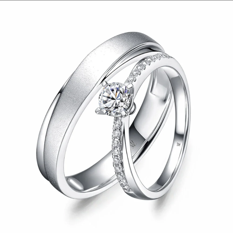 Cặp nhẫn cưới kim cương Aurora Cặp nhẫn cưới kim cương Aurora