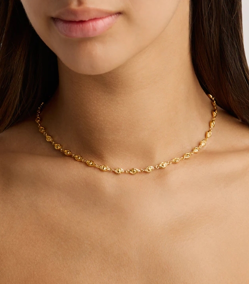 Vòng cổ vàng 24k đính đá quý