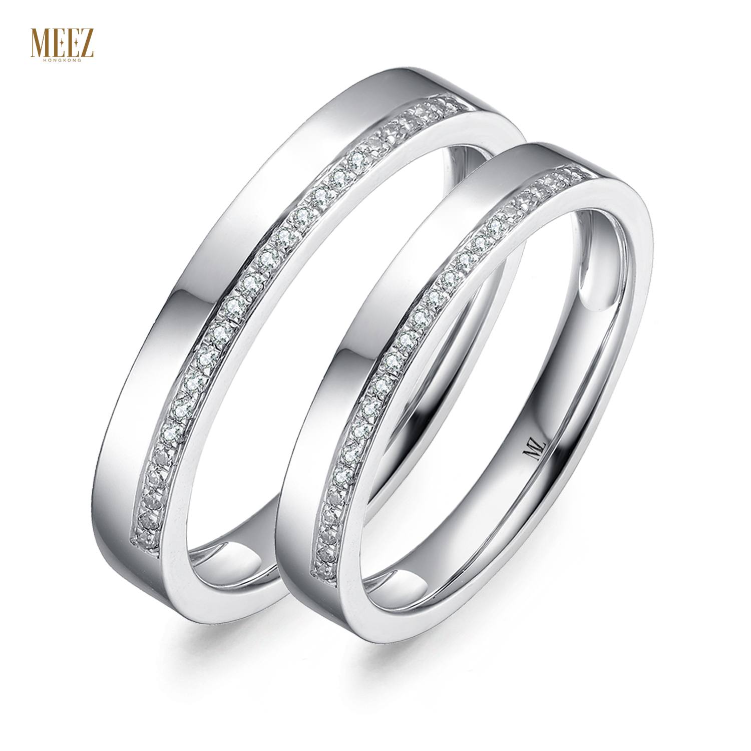 Nhẫn cưới vàng trắng 24k thiết kế sang trọng và thanh lịch
