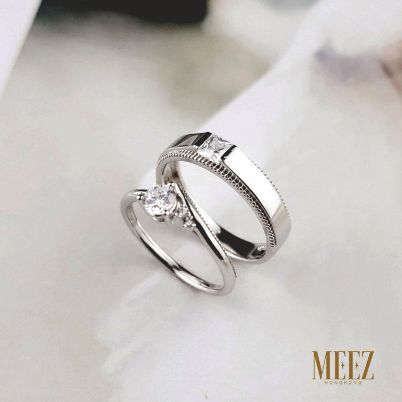 Nhẫn cưới vàng trắng 24k thiết kế sang trọng và thanh lịch
