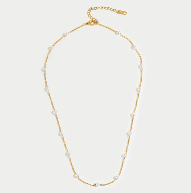 Dây chuyền ngọc trai vàng 18k đẹp sang trọng và thanh lịch 1