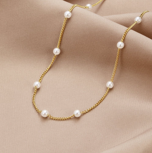 Dây chuyền ngọc trai vàng 18k đẹp sang trọng và thanh lịch
