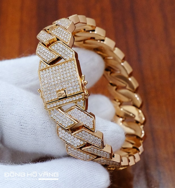 Lắc tay cuban vàng 18k biểu tượng của sự giàu có, quyền lực

