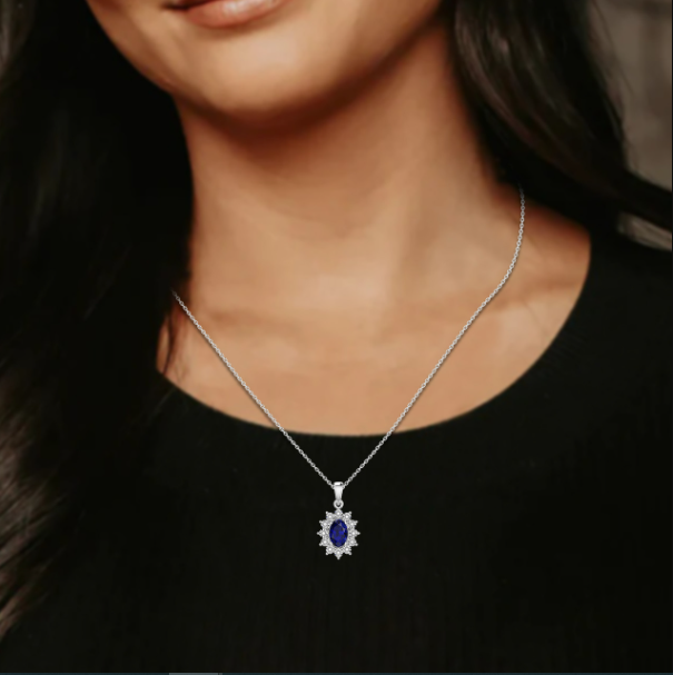 Mặt dây chuyền đá sapphire xanh vẻ đẹp bí ẩn và sang trọng 2