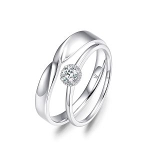 Cặp nhẫn cưới kim cương Sawyer’s Promise