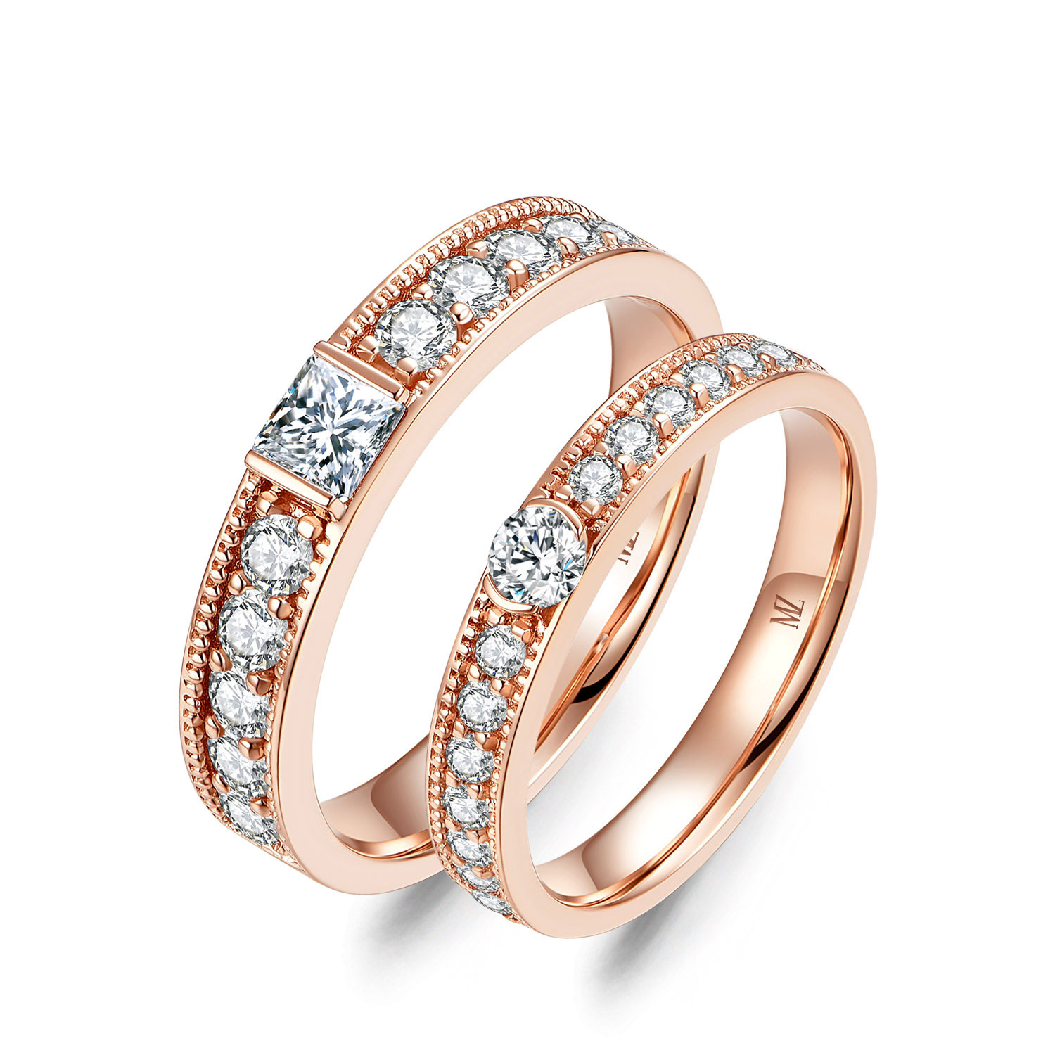 Cặp nhẫn cưới kim cương Love