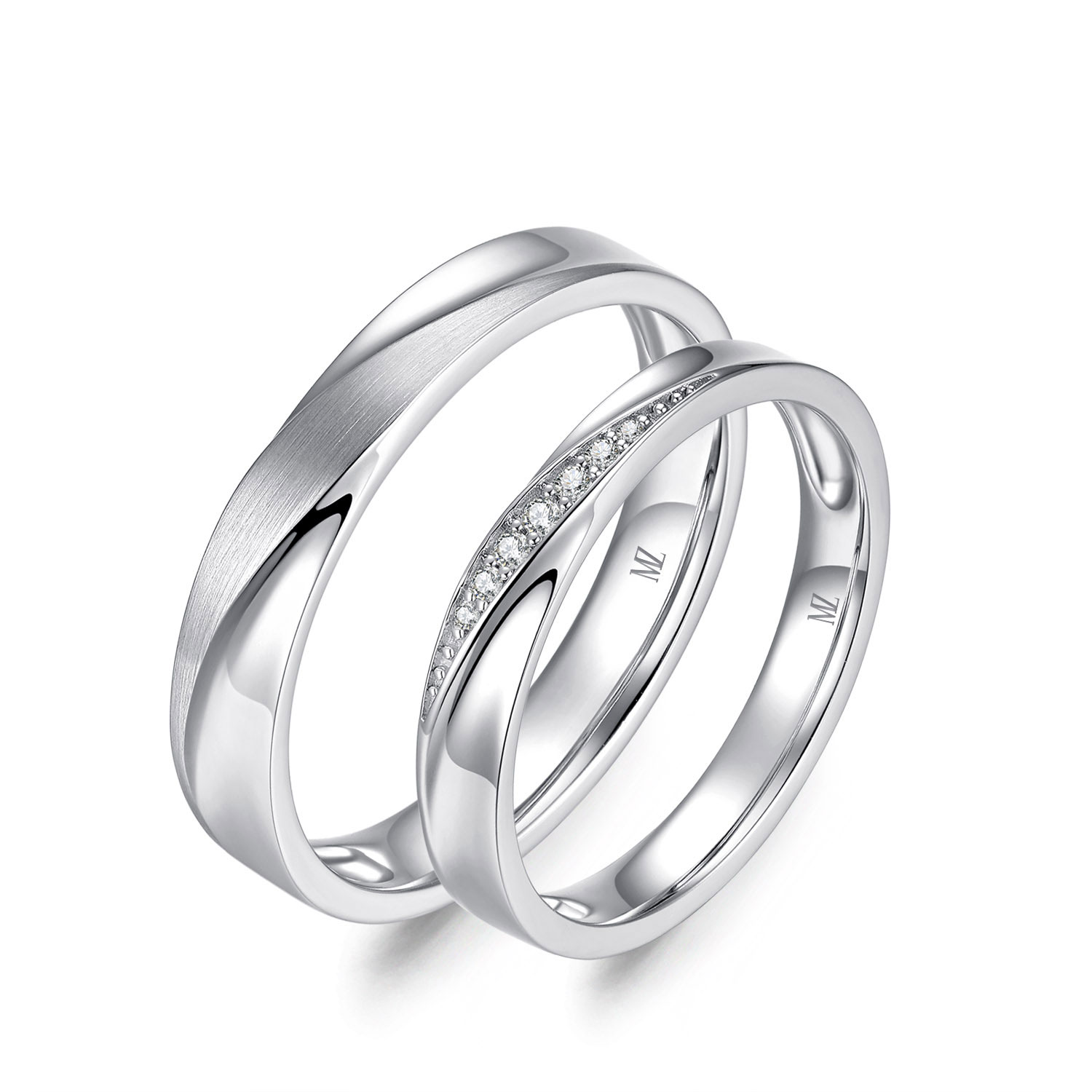 Cặp nhẫn cưới kim cương The Ivors